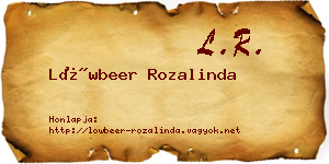 Löwbeer Rozalinda névjegykártya